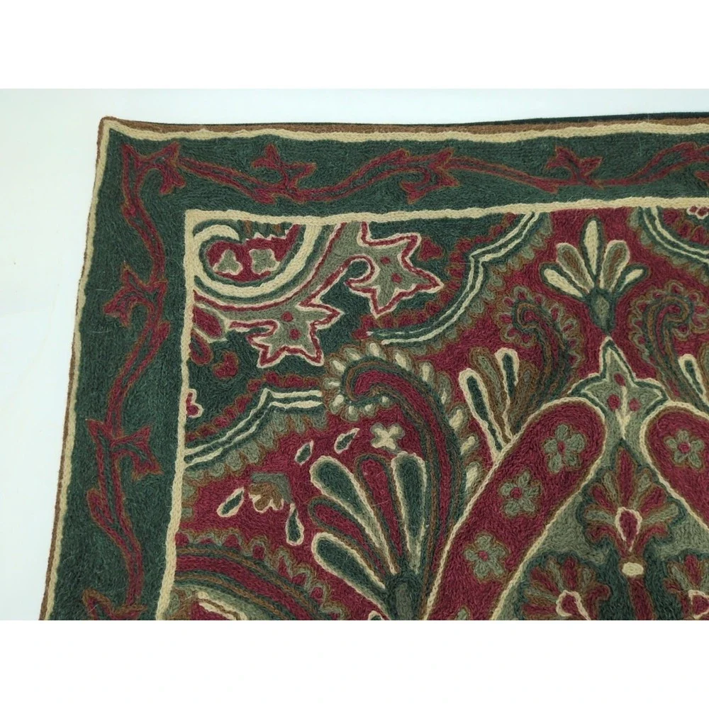 Pottery  Barn Woven Paisley Wool Cotton Tapestry Design Pillow Cover 26 X 26